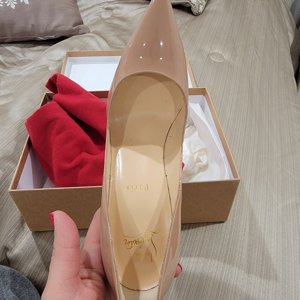 Louboutin So Kate 120 Patent Nude heels - Picture 9 of 12